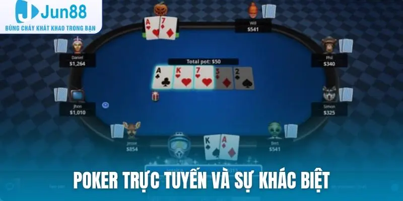 Poker trực tuyến và sự khác biệt so với truyền thống